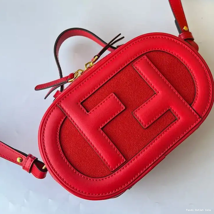 Affordable Fendi In Calf Leather O'Lock Camera Mini Red Case 0603
